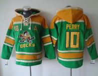 Anaheim Ducks -10 Corey Perry Green Sawyer Hooded Sweatshirt Stitched NHL Jersey