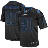 Nike Detroit Lions #20 Barry Sanders Lights Out Black Men's Stitched NFL Elite Jersey