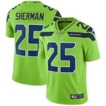 Nike Seahawks -25 Richard Sherman Green Stitched NFL Limited Rush Jersey