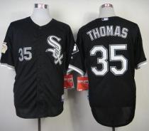 Chicago White Sox -35 Frank Thomas Black w75th Anniversary Commemorative Patch Stitched MLB Jersey