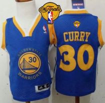 Toddler Golden State Warriors -30 Stephen Curry Blue The Finals Patch Stitched NBA Jersey