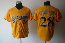 Milwaukee Brewers -28 Prince Fielder Yellow Cerveceros Cool Base Stitched MLB Jersey