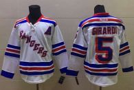 New York Rangers -5 Dan Girardi White Stitched NHL Jersey