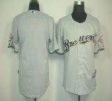 Milwaukee Brewers Blank Grey Cool Base Stitched MLB Jersey