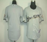 Milwaukee Brewers Blank Grey Cool Base Stitched MLB Jersey