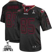 Nike San Francisco 49ers #85 Vernon Davis Lights Out Black Super Bowl XLVII Men‘s Stitched NFL Elite