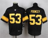 Nike Pittsburgh Steelers #53 Maurkice Pouncey Black Gold No Men's Stitched NFL Elite Jersey