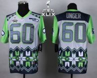 Nike Seattle Seahawks #60 Max Unger Grey Super Bowl XLIX Men‘s Stitched NFL Elite Noble Fashion Jers