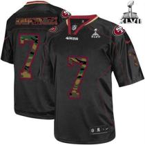Nike San Francisco 49ers -7 Colin Kaepernick Black Super Bowl XLVII Mens Stitched NFL Elite Camo Fas