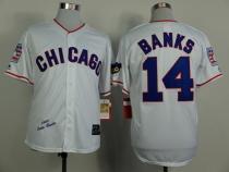 Mitchell And Ness 1968 Chicago Cubs -14 Ernie Banks White Throwback Stitched MLB Jersey