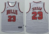 Revolution 30 Chicago Bulls -23 Michael Jordan Grey Stitched NBA Jersey