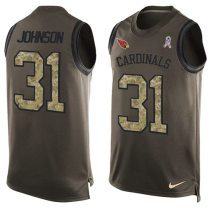 Nike Cardinals -31 David Johnson Green Stitched NFL Limited Salute To Service Tank Top Jersey