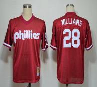 Mitchell And Ness 1991 Philadelphia Phillies #28 Mitch Williams Red Stitched MLB Jersey