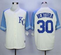 Kansas City Royals -30 Yordano Ventura Cream Exclusive Vintage Stitched MLB Jersey