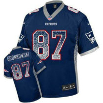 New England Patriots -87 Rob Gronkowski Navy Blue Team Color NFL Elite Drift Fashion Jersey