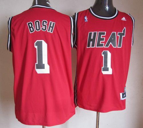 Miami Heat -1 Chris Bosh Red Hardwood Classics Nights Stitched NBA Jersey