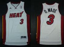 Miami Heat -3 Dwyane Wade White Nickname D WADE Stitched NBA Jersey