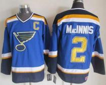 St Louis Blues -2 Al MacInnis Light Blue CCM Throwback Stitched NHL Jersey