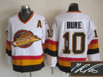 Autographed Vancouver Canucks -10 Pavel Bure Stitched White CCM Throwback Vintage NHL Jersey