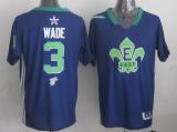 Miami Heat -3 Dwyane Wade Navy Blue 2014 All Star Stitched NBA Jersey
