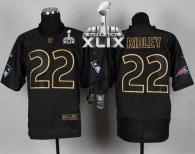 Nike New England Patriots -22 Stevan Ridley Black Gold No Fashion Super Bowl XLIX Mens Stitched NFL