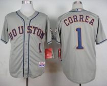 Houston Astros #1 Carlos Correa Grey Cool Base Stitched MLB Jersey