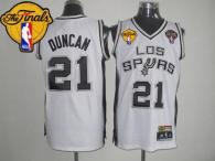 San Antonio Spurs -21 Tim Duncan White Latin Nights Finals Patch Stitched NBA Jersey