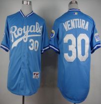 Kansas City Royals -30 Yordano Ventura Light Blue 1985 Turn Back The Clock Stitched MLB Jersey