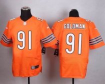 Nike Chicago Bears -91 Eddie Goldman Orange Alternate Stitched NFL Elite Jersey
