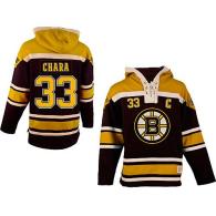 Boston Bruins -33 Zdeno Chara Black Sawyer Hooded Sweatshirt Stitched NHL Jersey