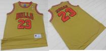 Chicago Bulls -23 Michael Jordan Gold 1997 Throwback Classic Stitched NBA Jersey