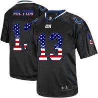 Nike Indianapolis Colts #13 TY Hilton Black Men's Stitched NFL Elite USA Flag Fashion Jersey