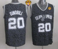 San Antonio Spurs -20 Manu Ginobili Black Crazy Light Finals Patch Stitched NBA Jersey