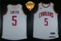 Revolution 30 Cleveland Cavaliers -5 JR Smith White The Finals Patch Stitched NBA Jersey