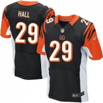 Nike Cincinnati Bengals -29 Leon Hall Black Team Color Stitched NFL Elite Jersey