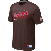 MLB Washington Nationals Brown Nike Short Sleeve Practice T-Shirt