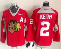 Chicago Blackhawks -2 Duncan Keith Red Practice Stitched NHL Jersey