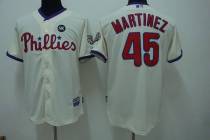 Philadelphia Phillies #45 Pedro Martinez Stitched Cream MLB Jersey