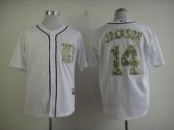 Detroit Tigers #14 Austin Jackson White USMC Cool Base Stitched MLB Jersey