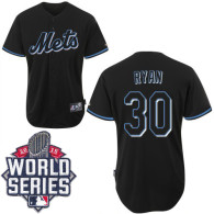 New York Mets -30 Nolan Ryan Black Fashion W 2015 World Series Patch Stitched MLB Jersey