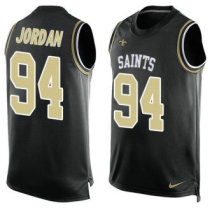 Nike Saints -94 Cameron Jordan Black Team Color Stitched NFL Limited Tank Top Jersey