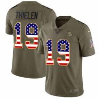 Nike Vikings -19 Adam Thielen Olive USA Flag Stitched NFL Limited 2017 Salute To Service Jersey