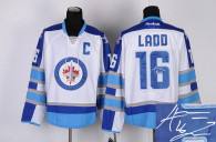 Autographed Winnipeg Jets -16 Andrew Ladd Stitched White 2011 Style NHL Jersey