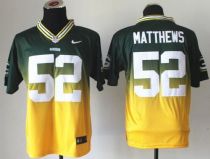 Nike Green Bay Packers #52 Clay Matthews Green Gold Men's Stitched NFL Elite Fadeaway Fashion Jersey