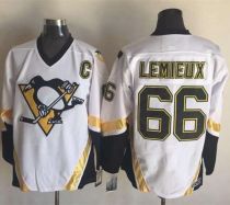 Pittsburgh Penguins -66 Mario Lemieux White CCM Throwback Stitched NHL Jersey