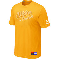 Oakland Athletics Yellow Nike Short Sleeve Practice T-Shirt
