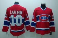 Montreal Canadiens -10 Guy Lafleur Stitched Red CH CCM Throwback NHL Jersey