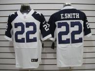 Nike Dallas Cowboys #22 Emmitt Smith White Thanksgiving Throwback Men's Stitched NFL Elite Jersey