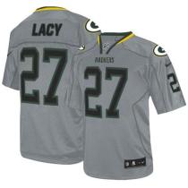 Nike Green Bay Packers #27 Eddie Lacy Lights Out Grey Men's Stitched NFL Elite Jersey