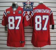 Nike New England Patriots -87 Rob Gronkowski Red Alternate With C Patch Super Bowl XLIX Champions Pa